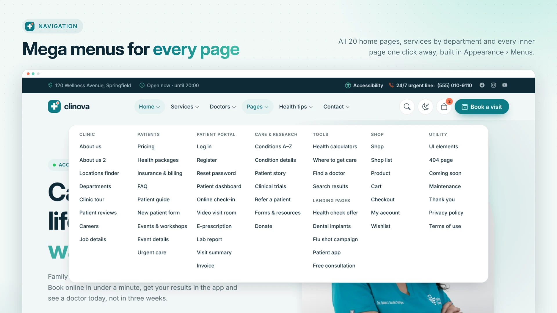 Clinova - Medical Clinic & Healthcare WordPress Theme