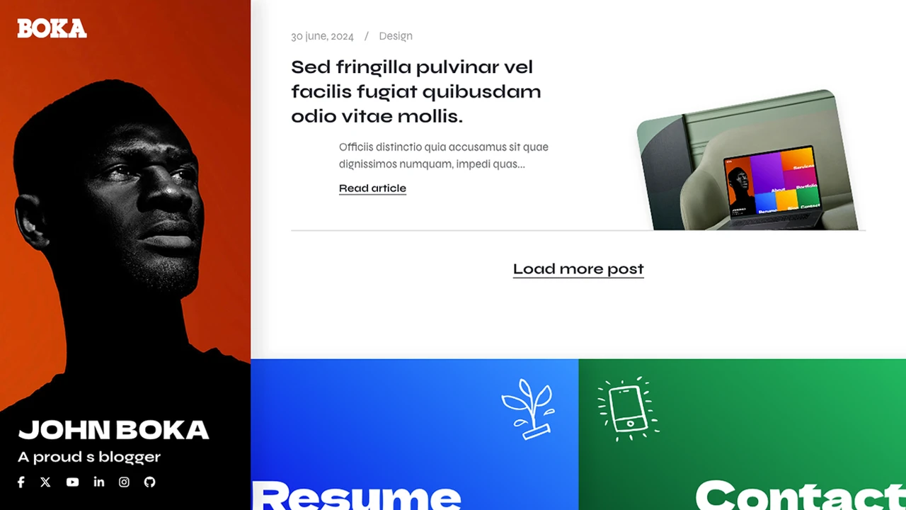 Boka - Personal Portfolio HTML Template