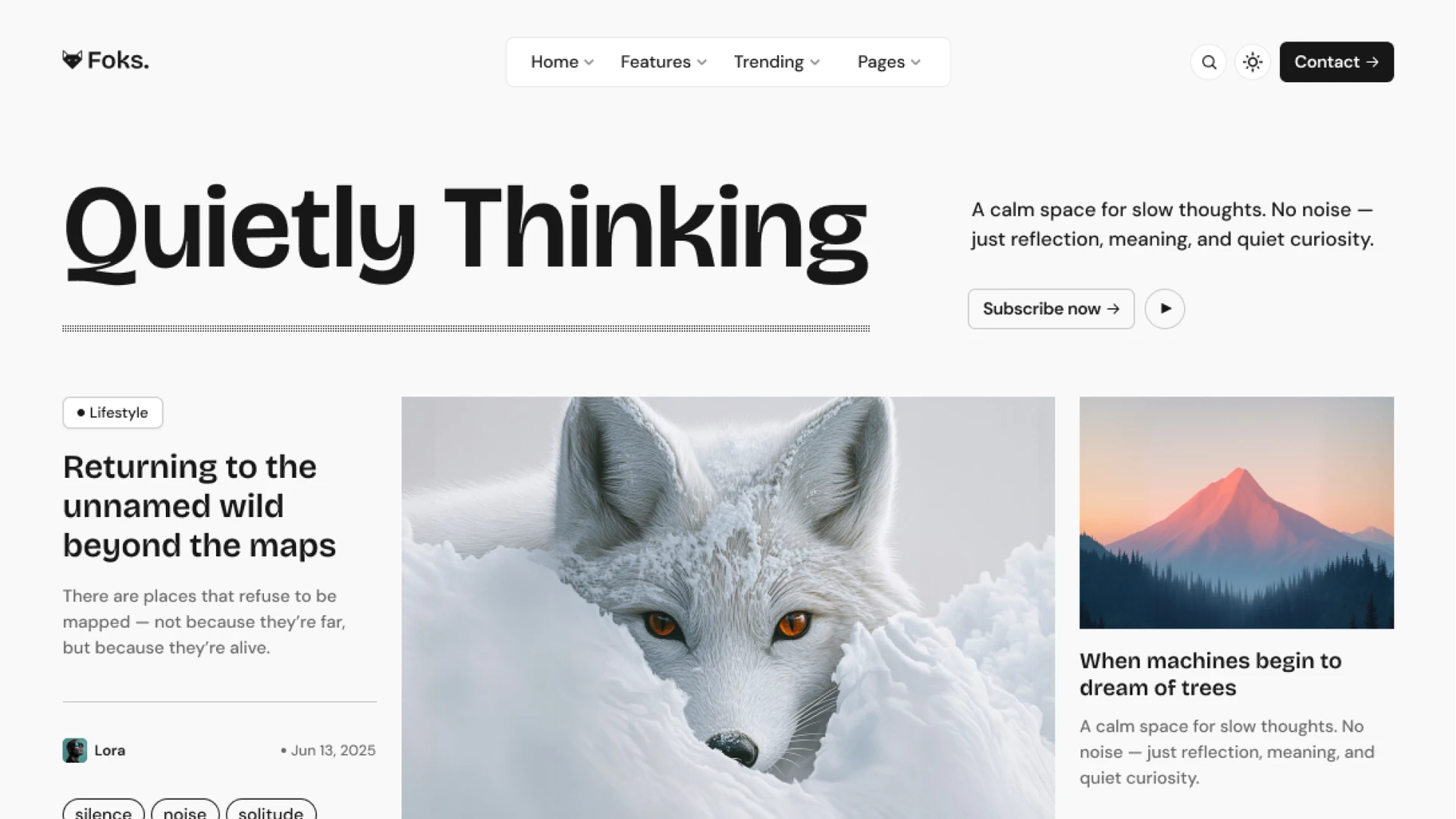 Foks - Lightweight Minimal Magazine & Blog WordPress Theme