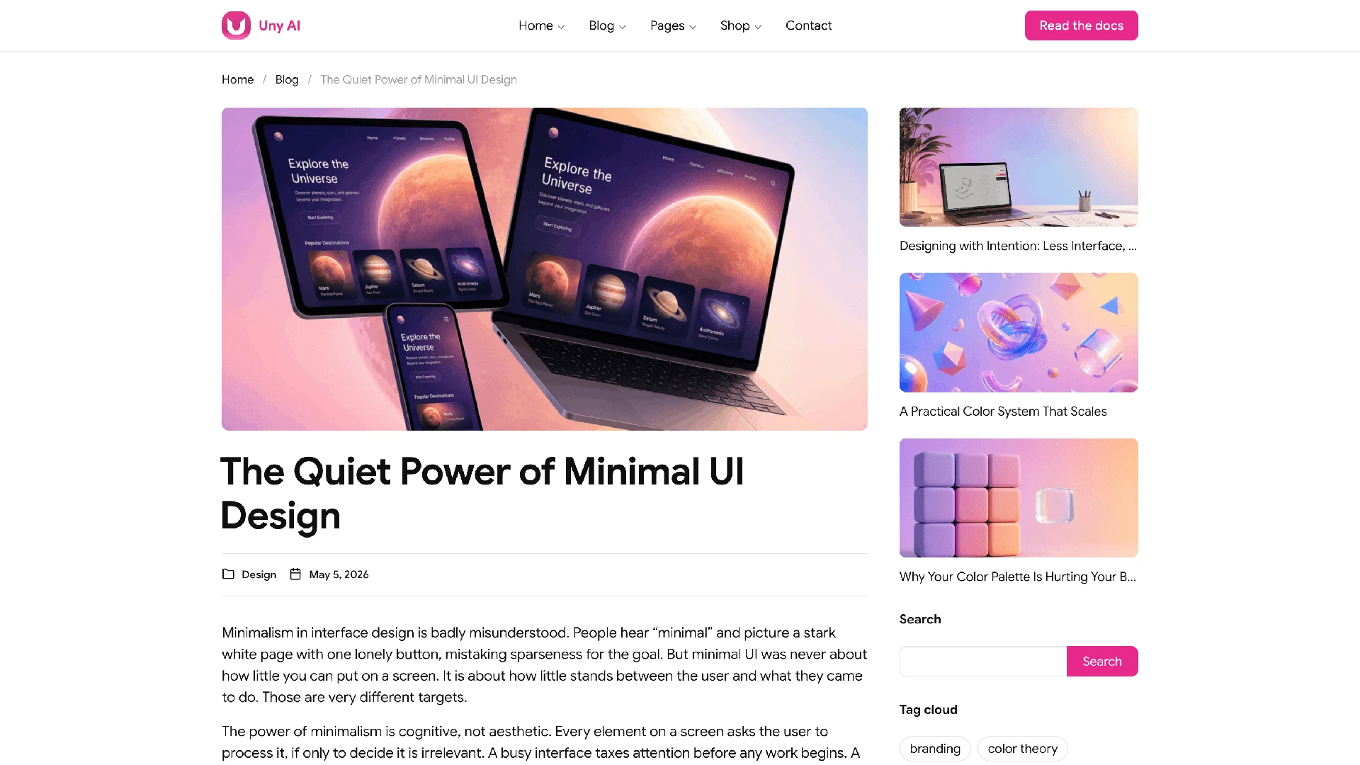 Uny AI - WordPress Theme with Flexible Section Builder
