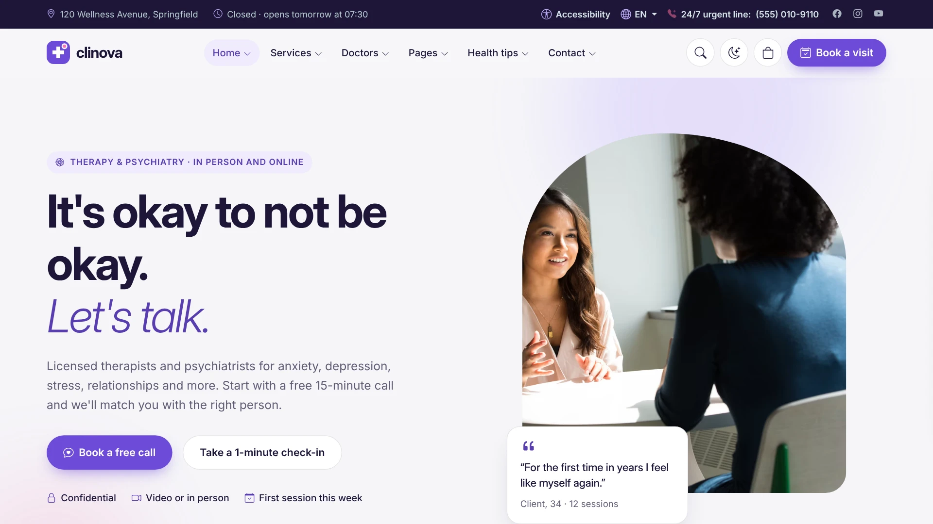 Clinova - Medical Clinic & Healthcare HTML Template