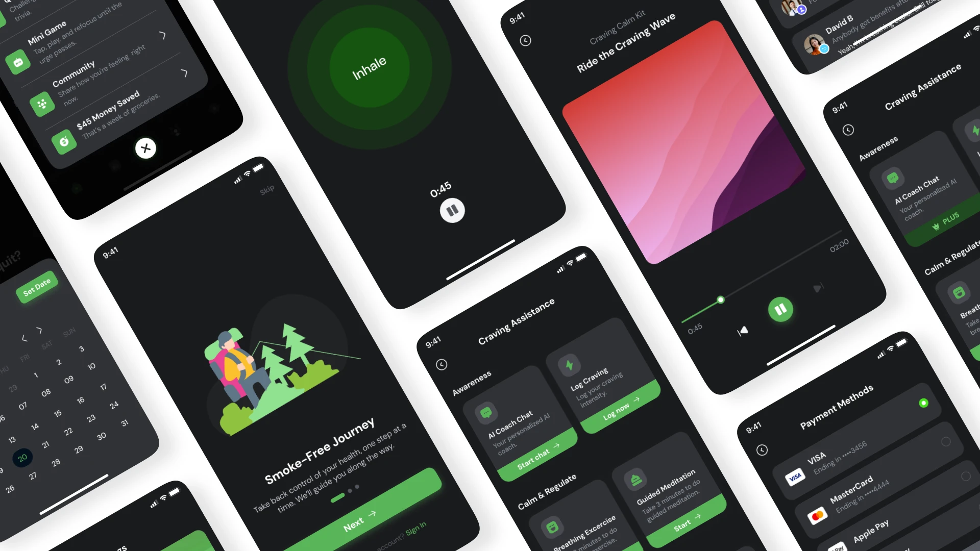 Unsmoke - Quit Smoking & Wellness Mobile UI Kit