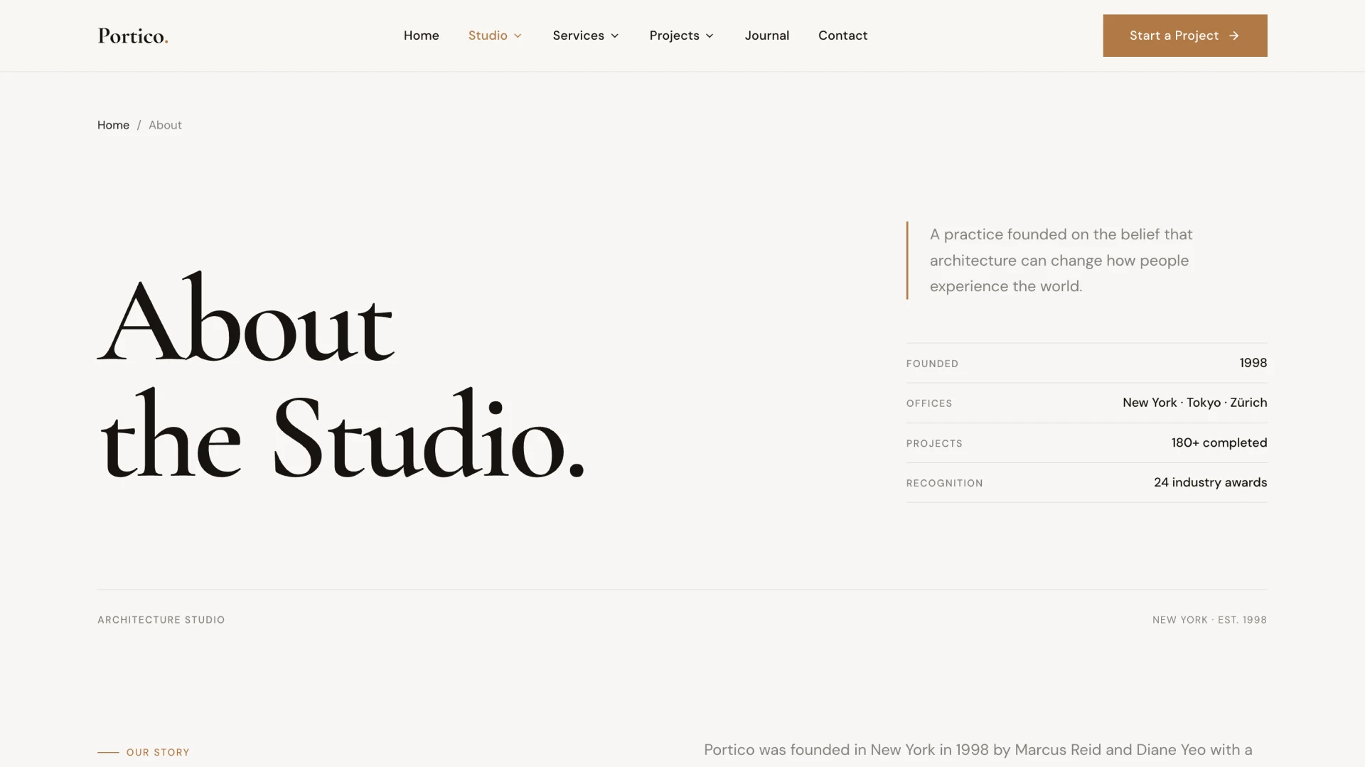 Portico - Architecture Studio HTML Template