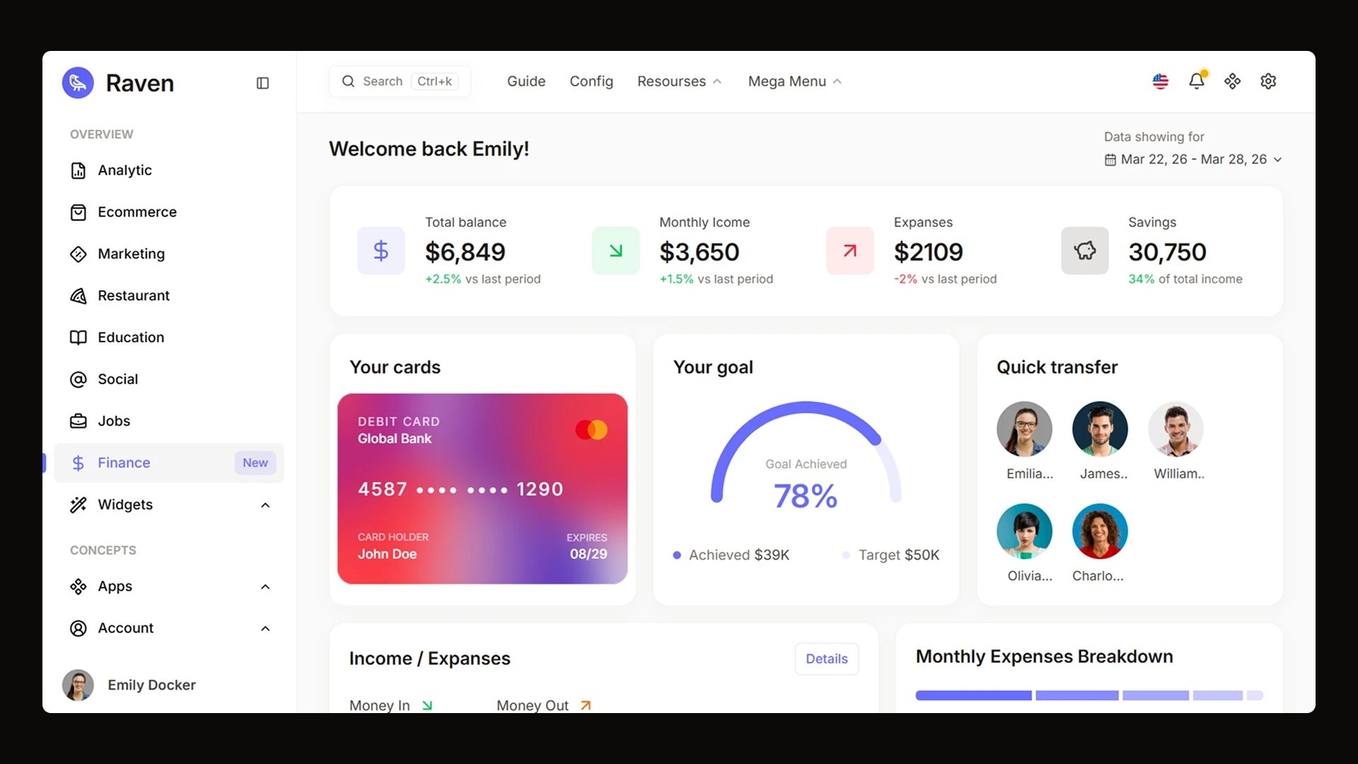 Raven - TailwindCSS Admin Dashboard Template + Landing + RTL