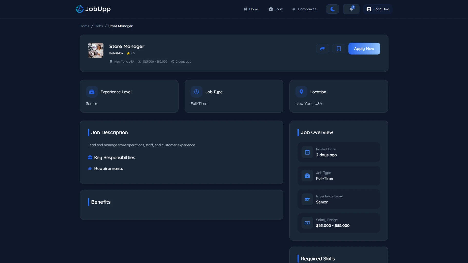 JobUpp - Job Portal Website Template Modern Job Board Platform
