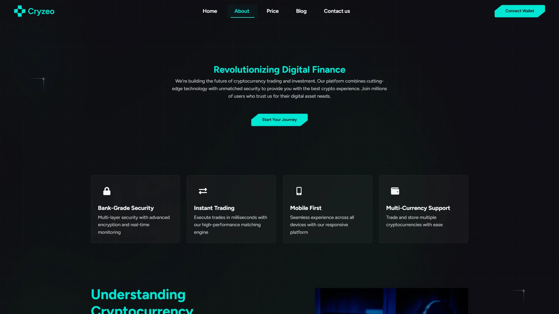 Cryzeo - Premium Cryptocurrency and Web3 Landing Page Figma UI Kit
