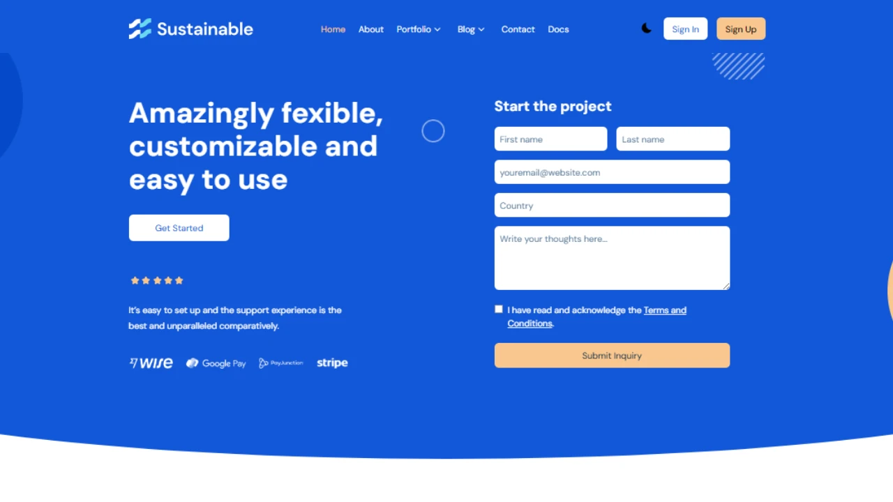 Sustainable Pro - NextJs Template to Build Portfolios