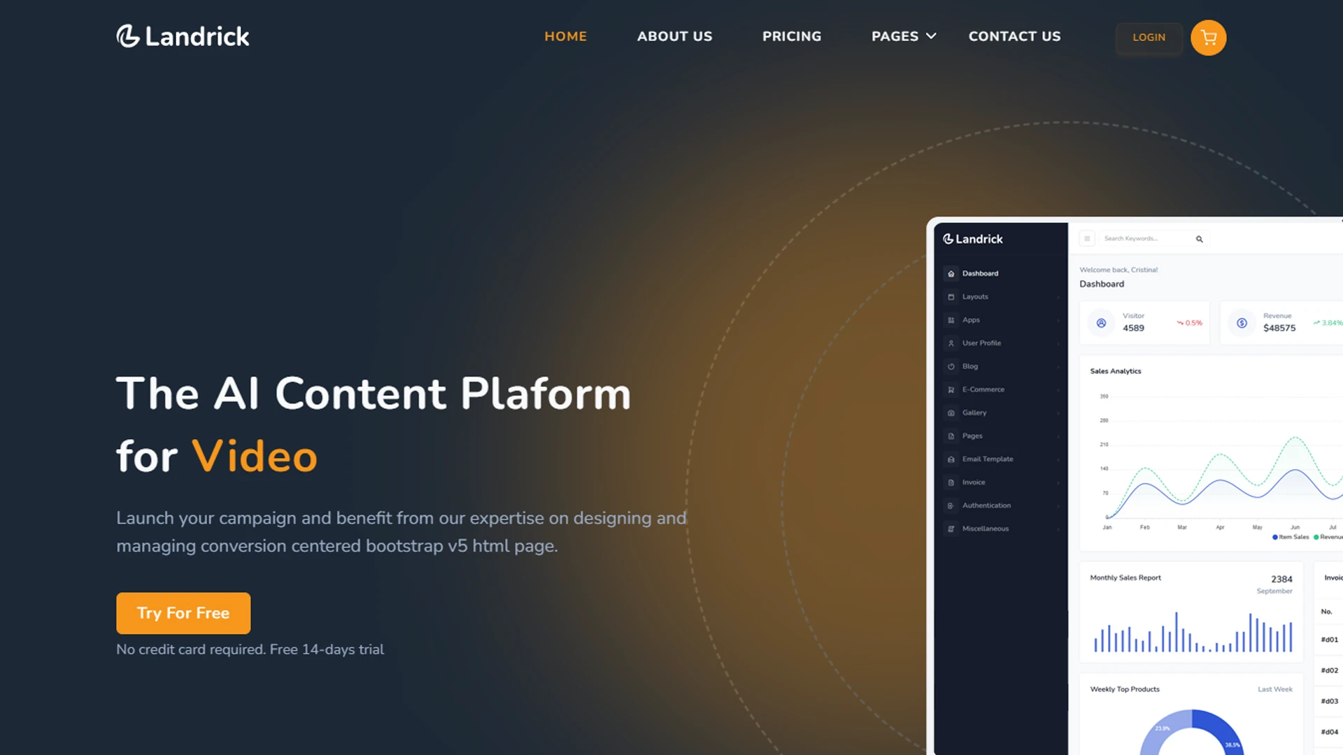 Landrick - App, Saas & Software Landing & Admin Dashboard Bootstrap 5 Template