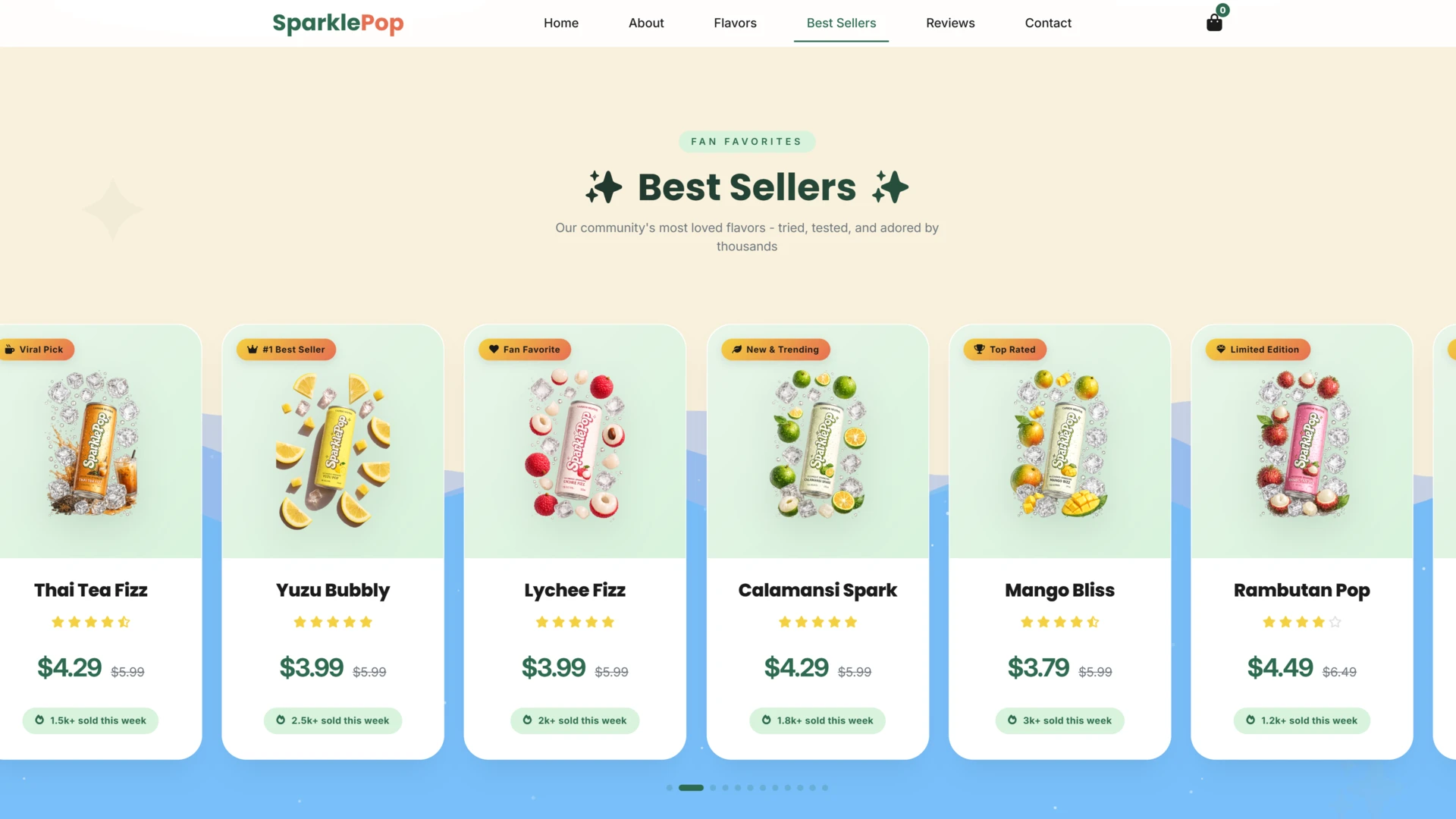 SparklePop - Beverage & Drink Store Landing Page Template
