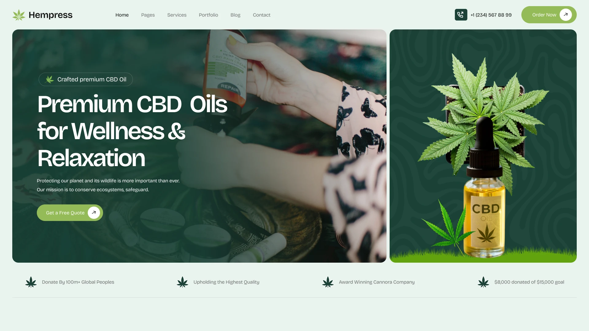 Hempress - Cannabis & Hemp Wellness Store Figma Template (Screenshot 1 of 1)