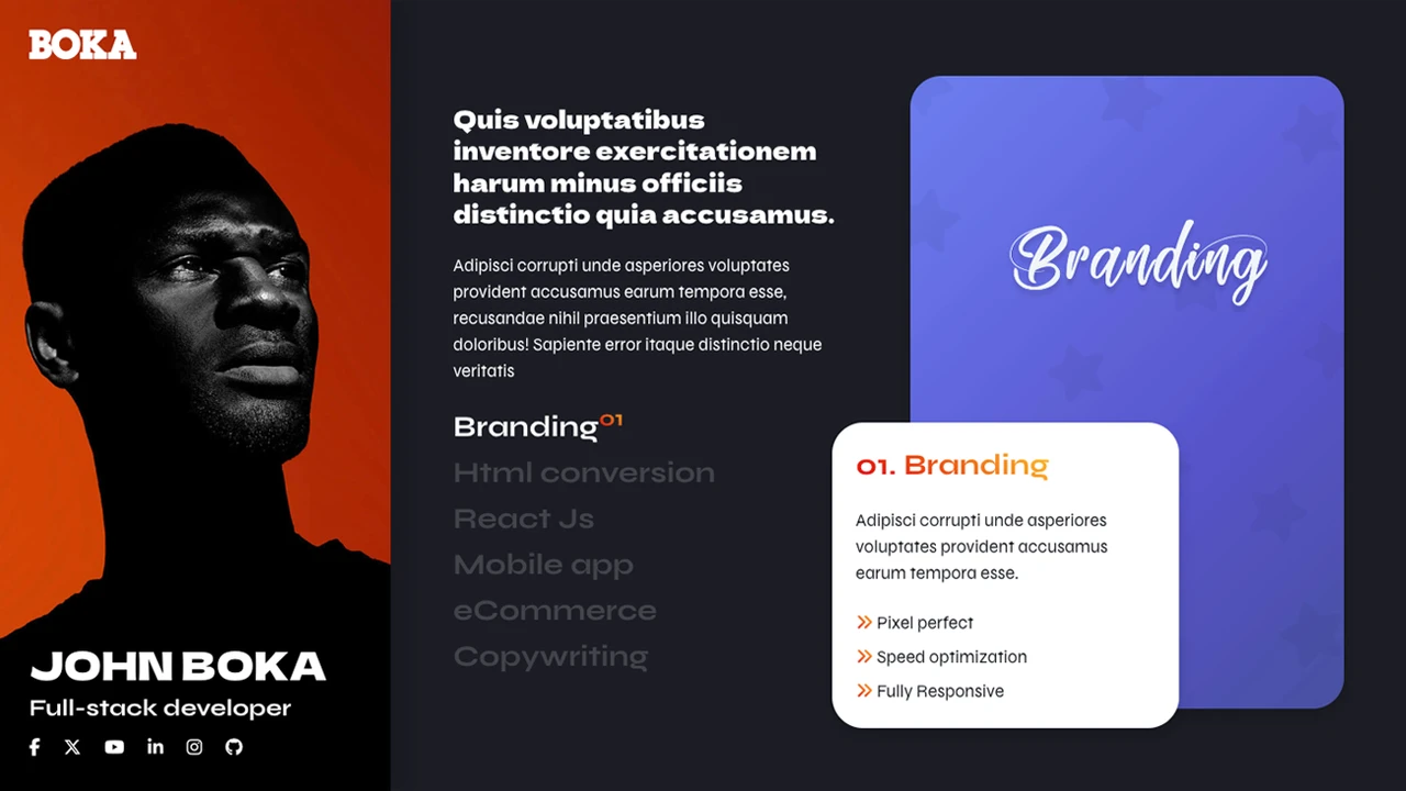 Boka - Personal Portfolio HTML Template