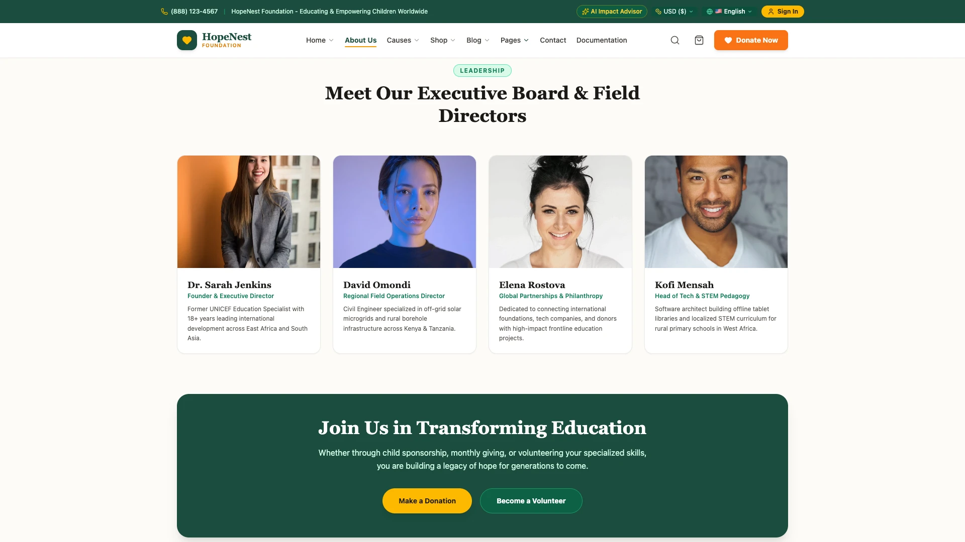 HopeNest - NGO, Charity & Donation Next.js Tailwind Template