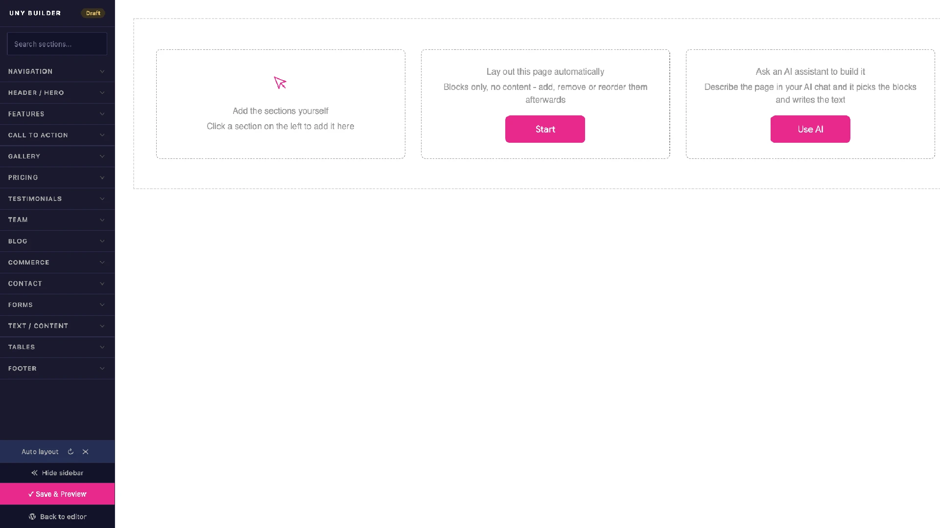 Uny AI - WordPress Theme with Flexible Section Builder