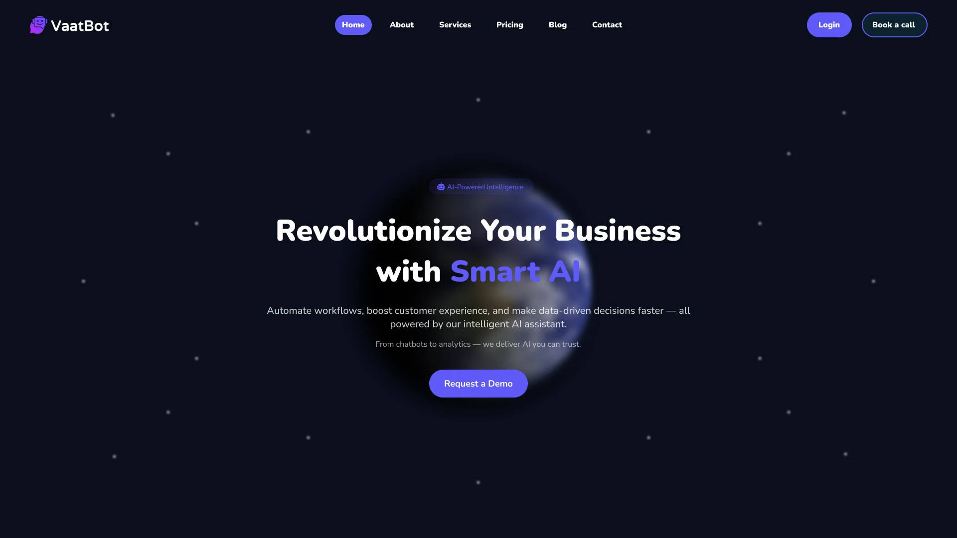 Vaatbot - Modern AI and Tech Startup Landing Page Figma UI Kit