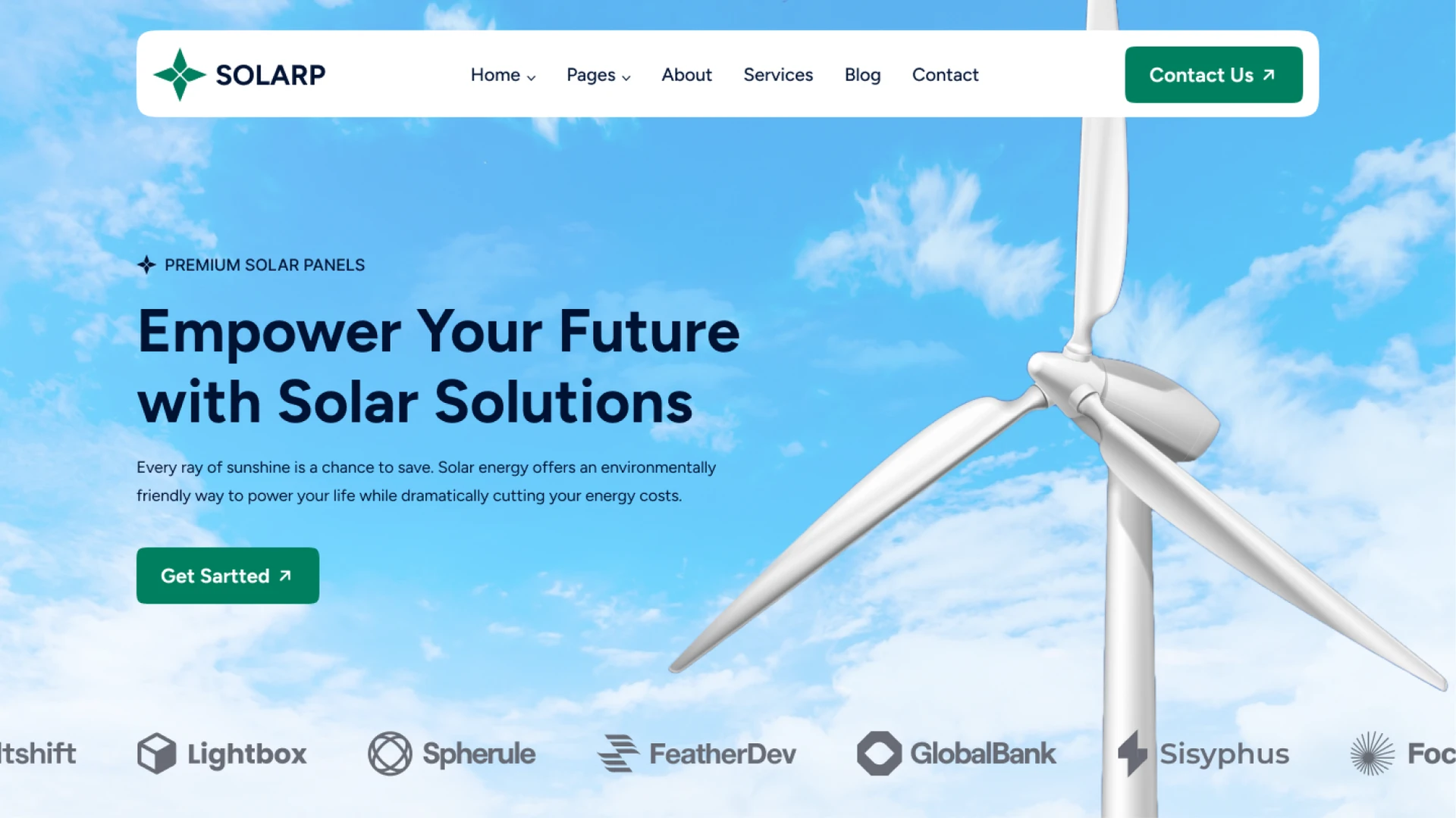 Solarp - Ecology Wind & Solar Energy WordPress Theme