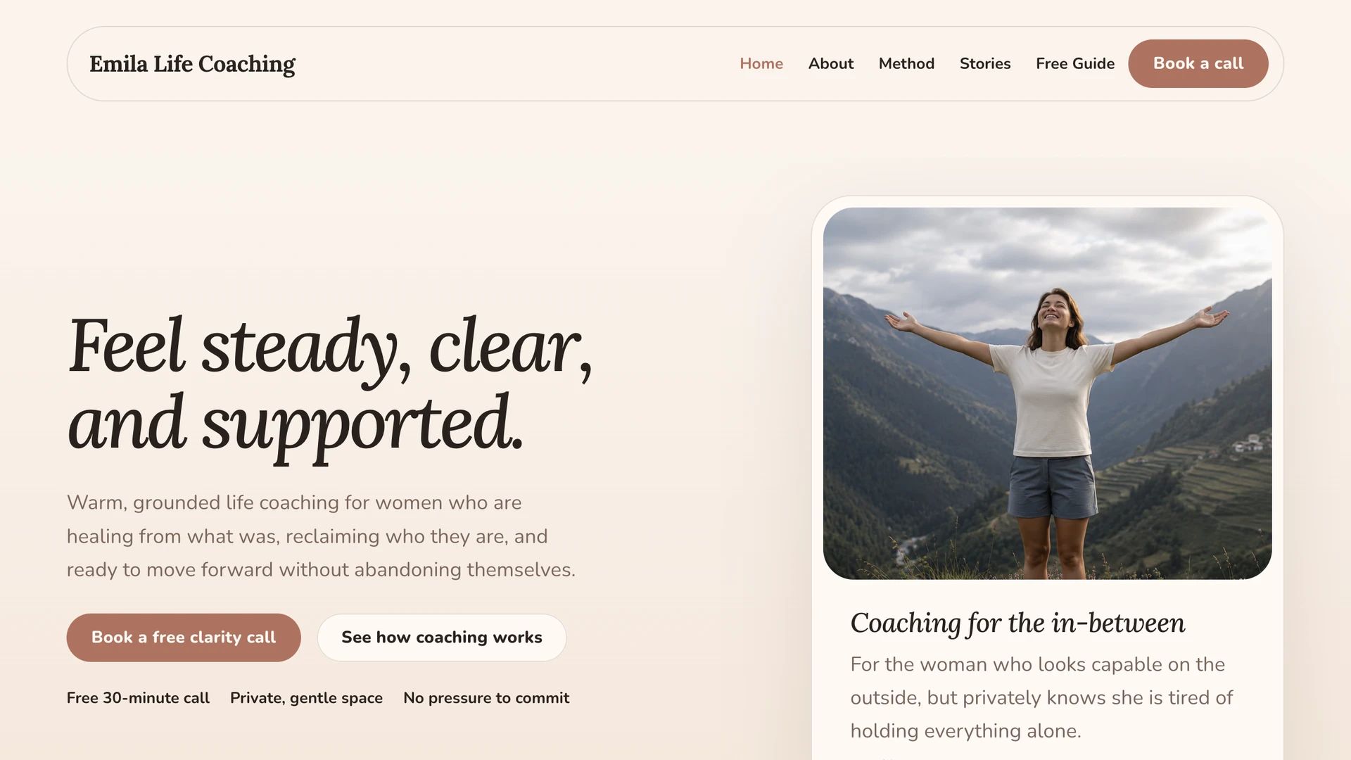 Emila - Life Coach, Female Empowerment & Consulting Template