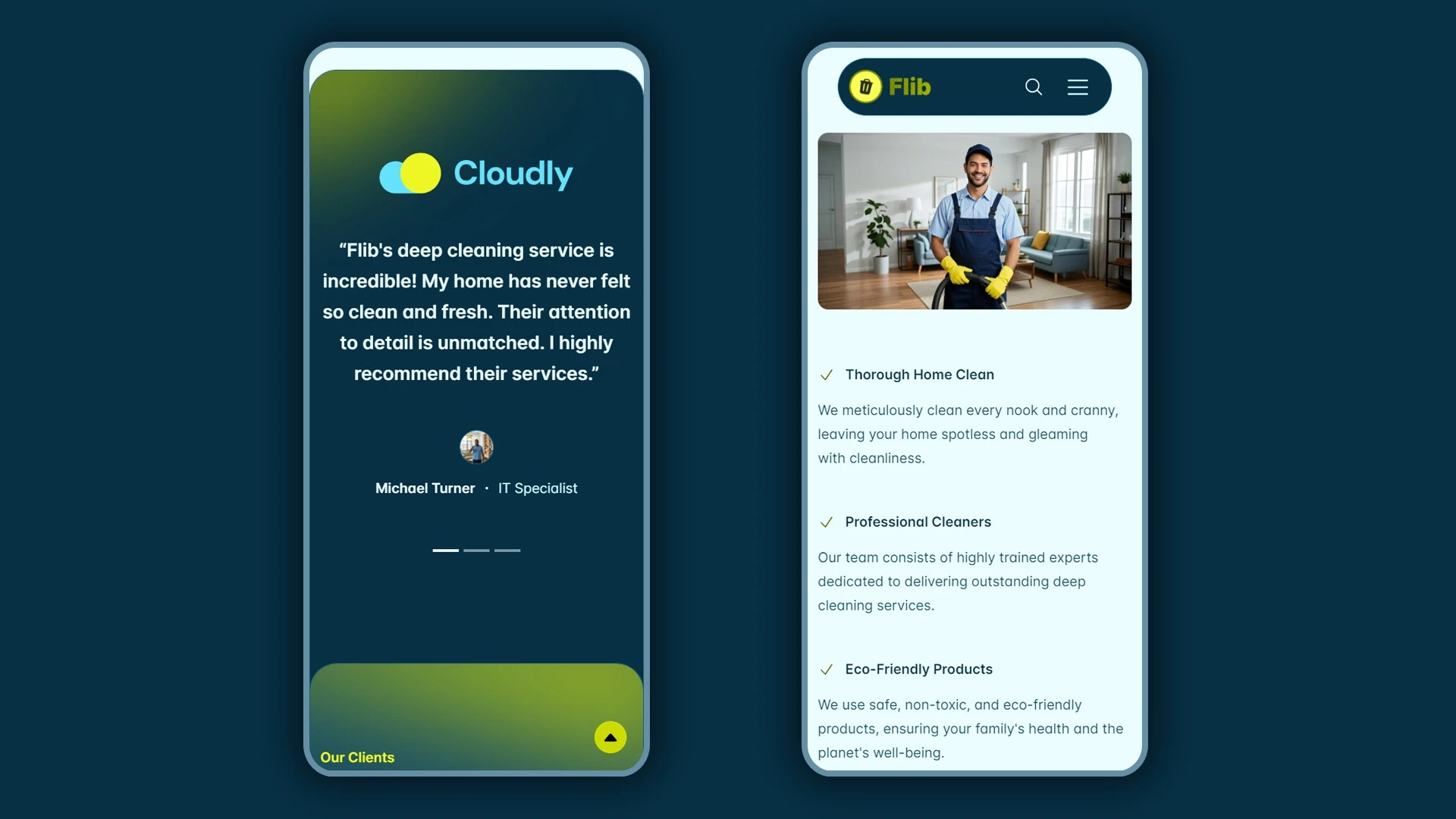 Flib - HTML Website Template For Premium Home Cleaning Services