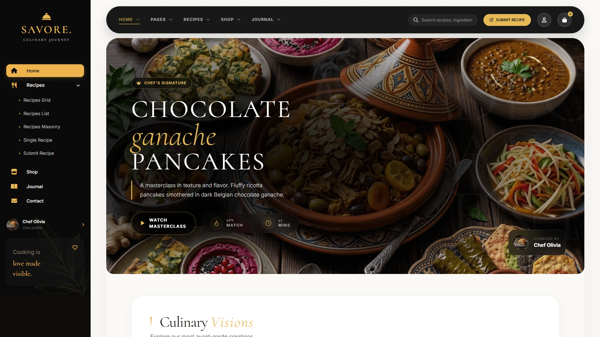 Savore - Food & Recipes WordPress Theme