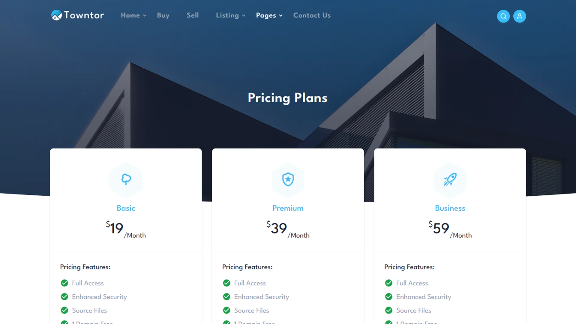 Towntor - Vue.js Real Estate Landing Template
