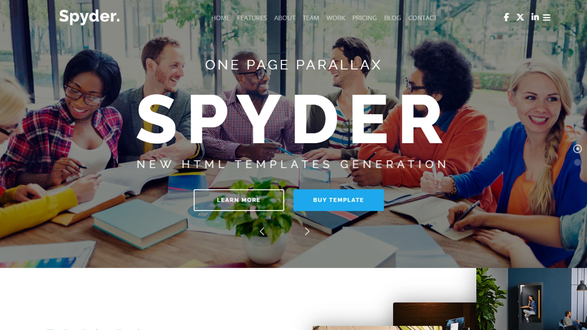Spyder - One Page Parallax HTML Template