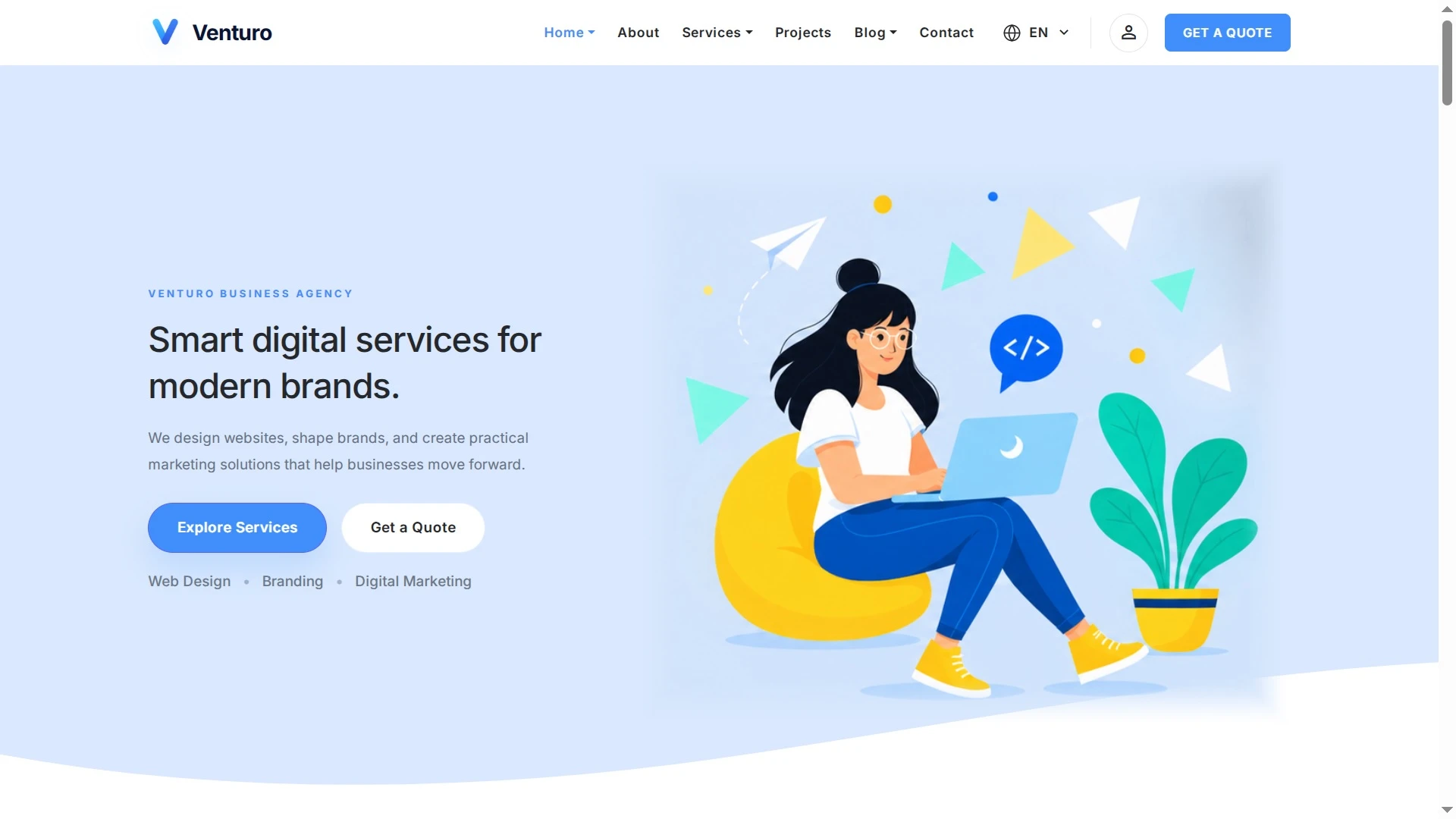 Venturo - Business & Services Multi-Framework Template