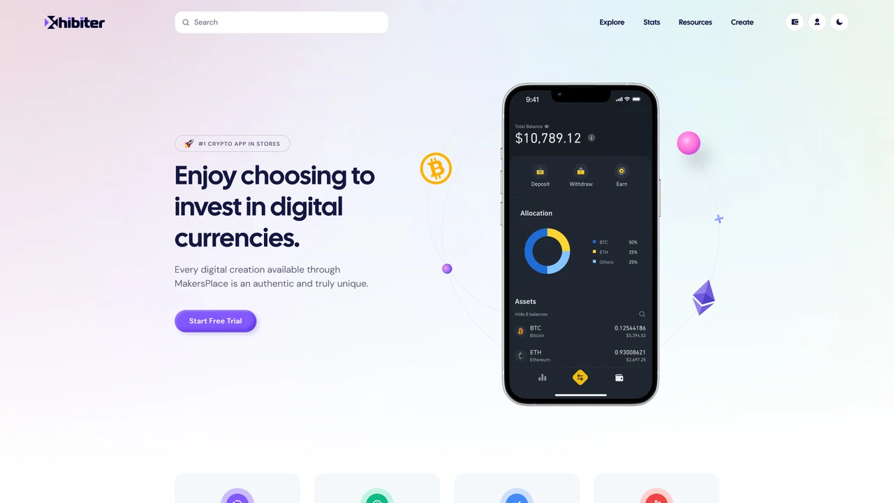 Xhibiter - Web3 Crypto NFT Marketplace Figma Template