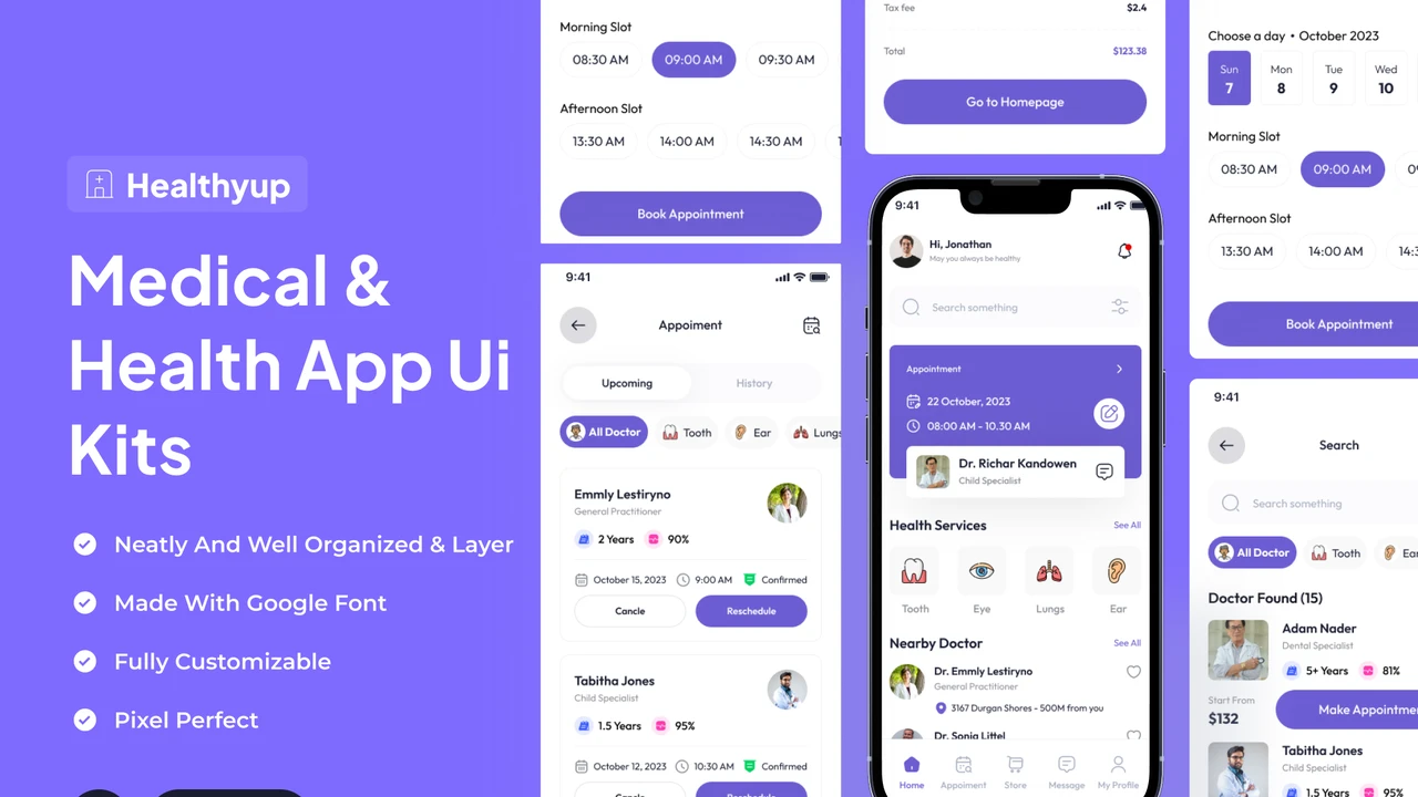 Healthyup - Medical & Health App UI Kits