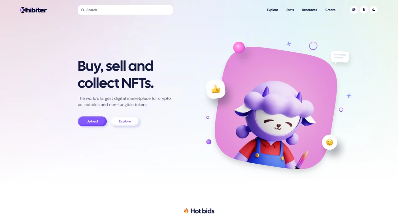 Xhibiter - Web3 Crypto NFT Marketplace Figma Template