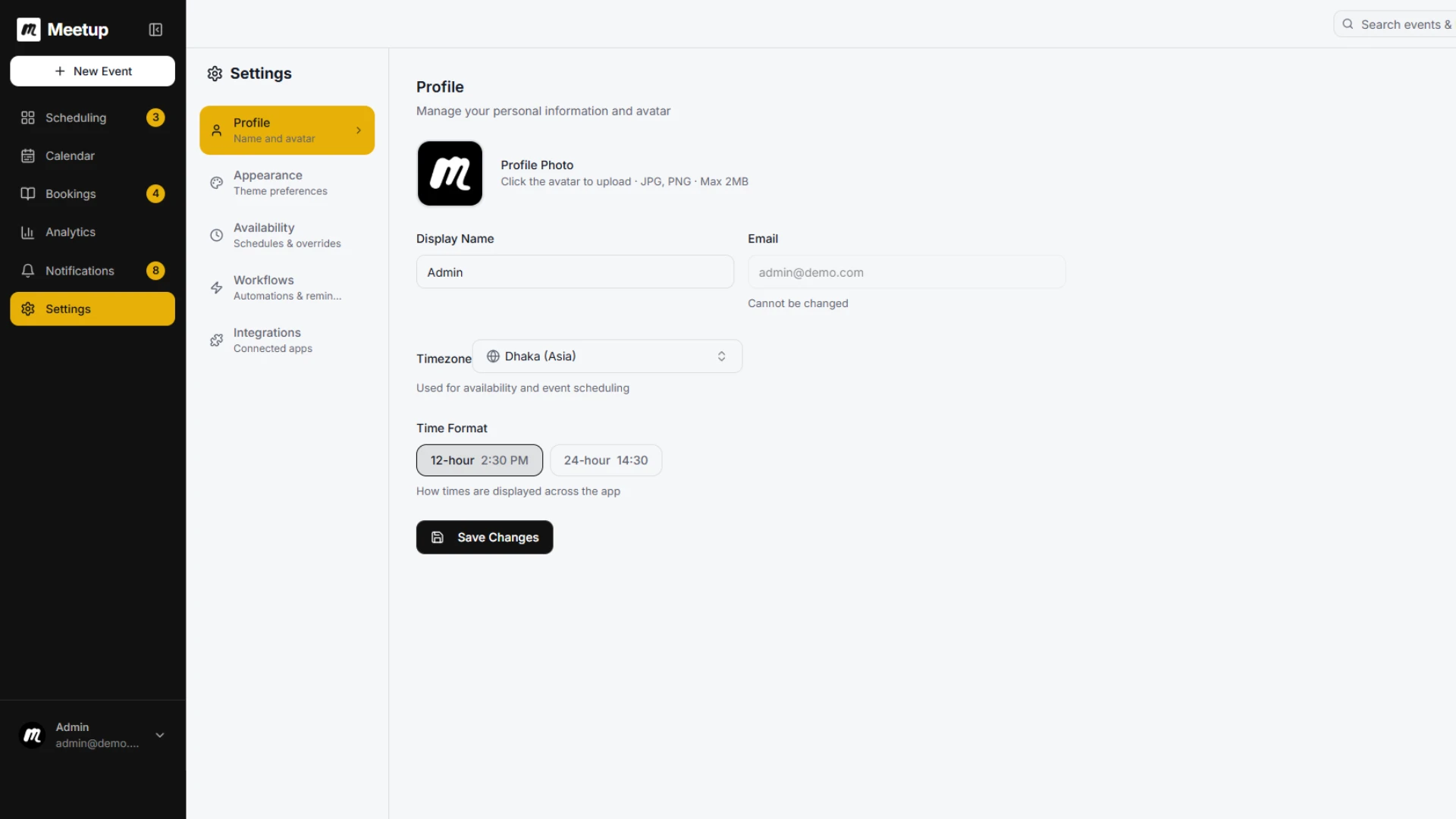 Meetup - AI-Powered Calendar & Meeting Scheduling Platform