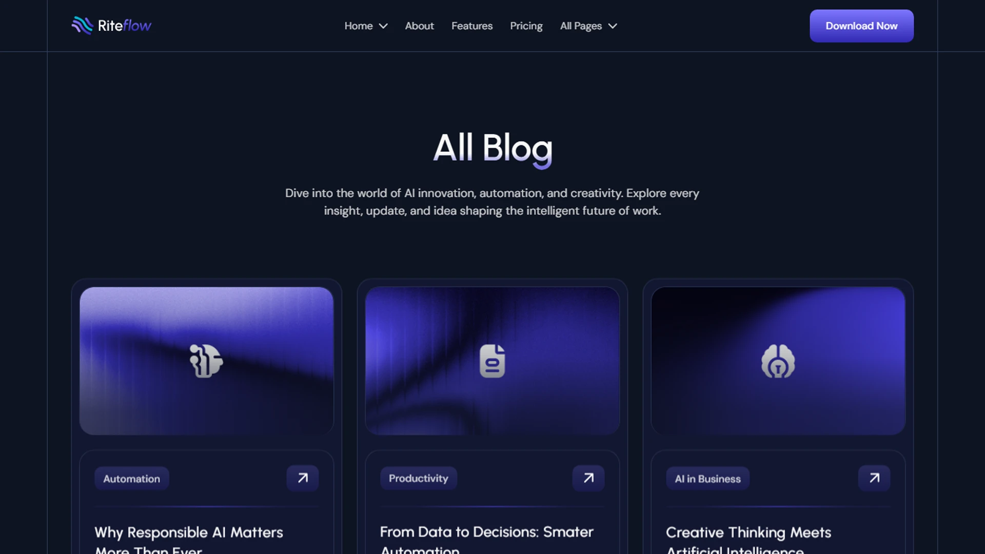 RiteFlow - PHP AI Startup, SaaS & Automation Tech Business Template
