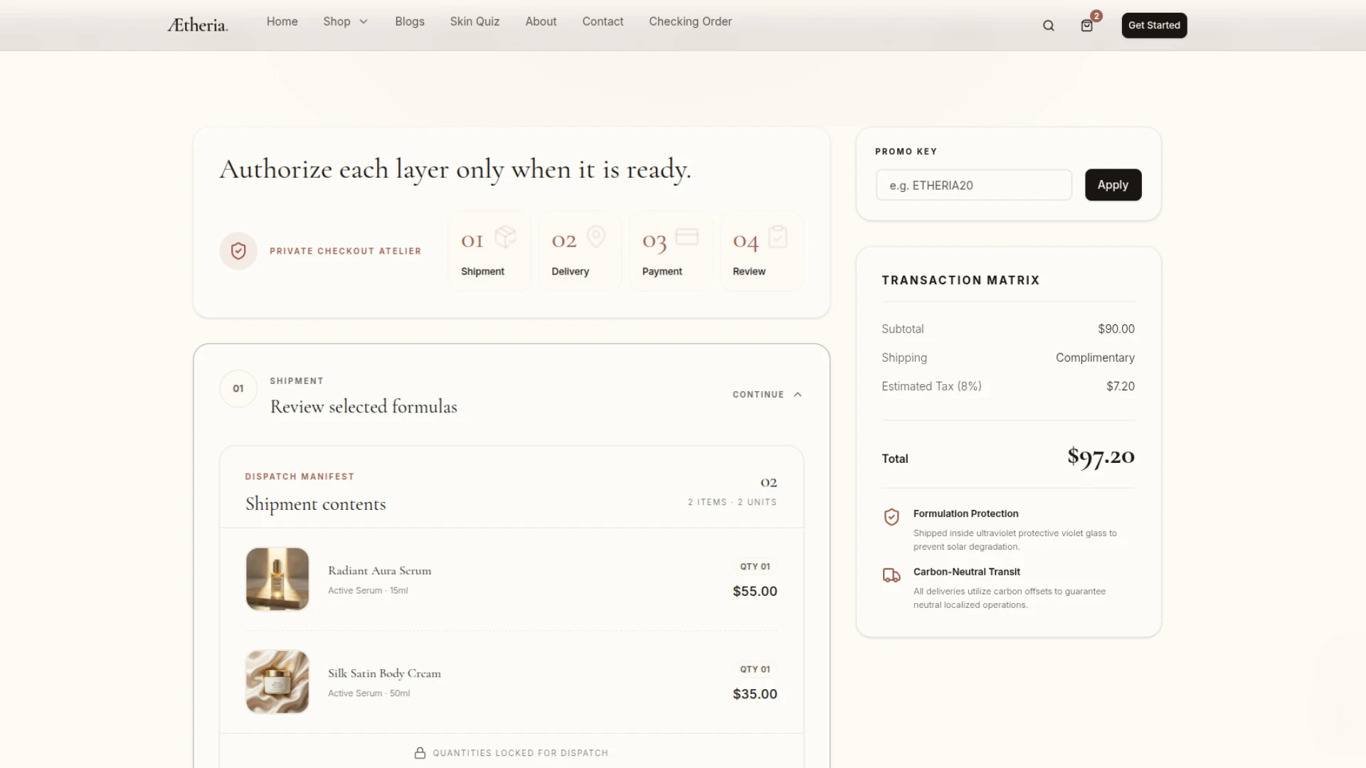 Aetheria Botanicals - Skincare & Beauty Next.js Storefront Template