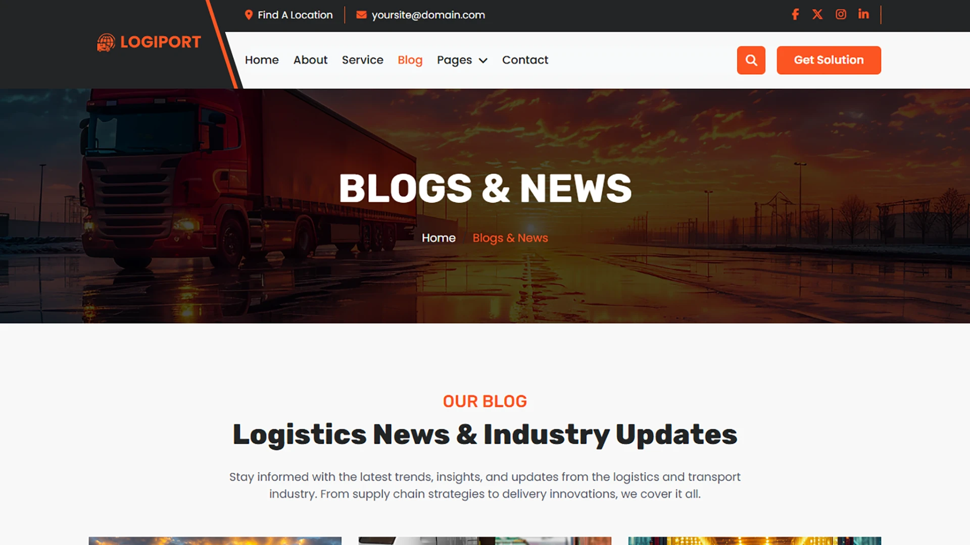 Logiport - Logistic & Transport Service HTML Template