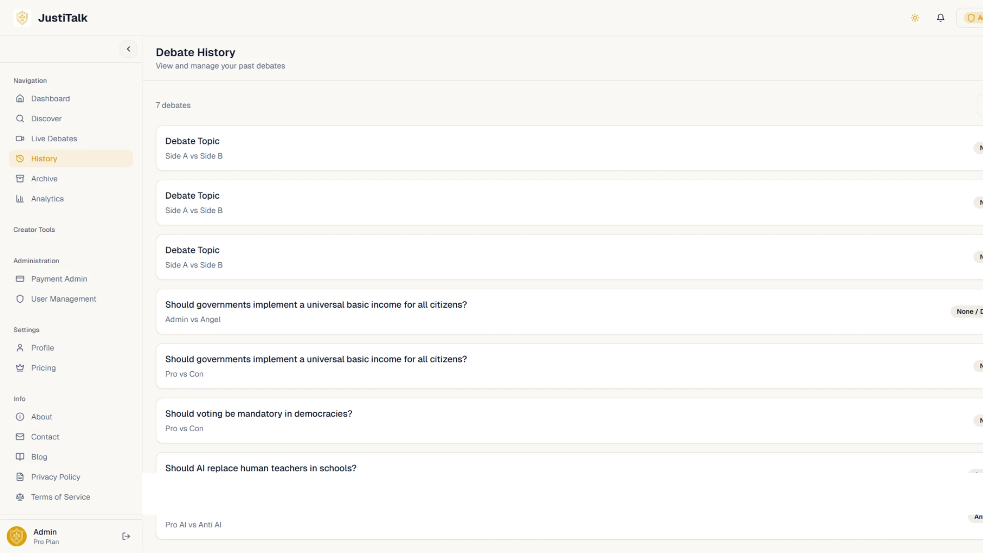 JustiTalk - The Ultimate AI-Powered Debate & Discussion Platform