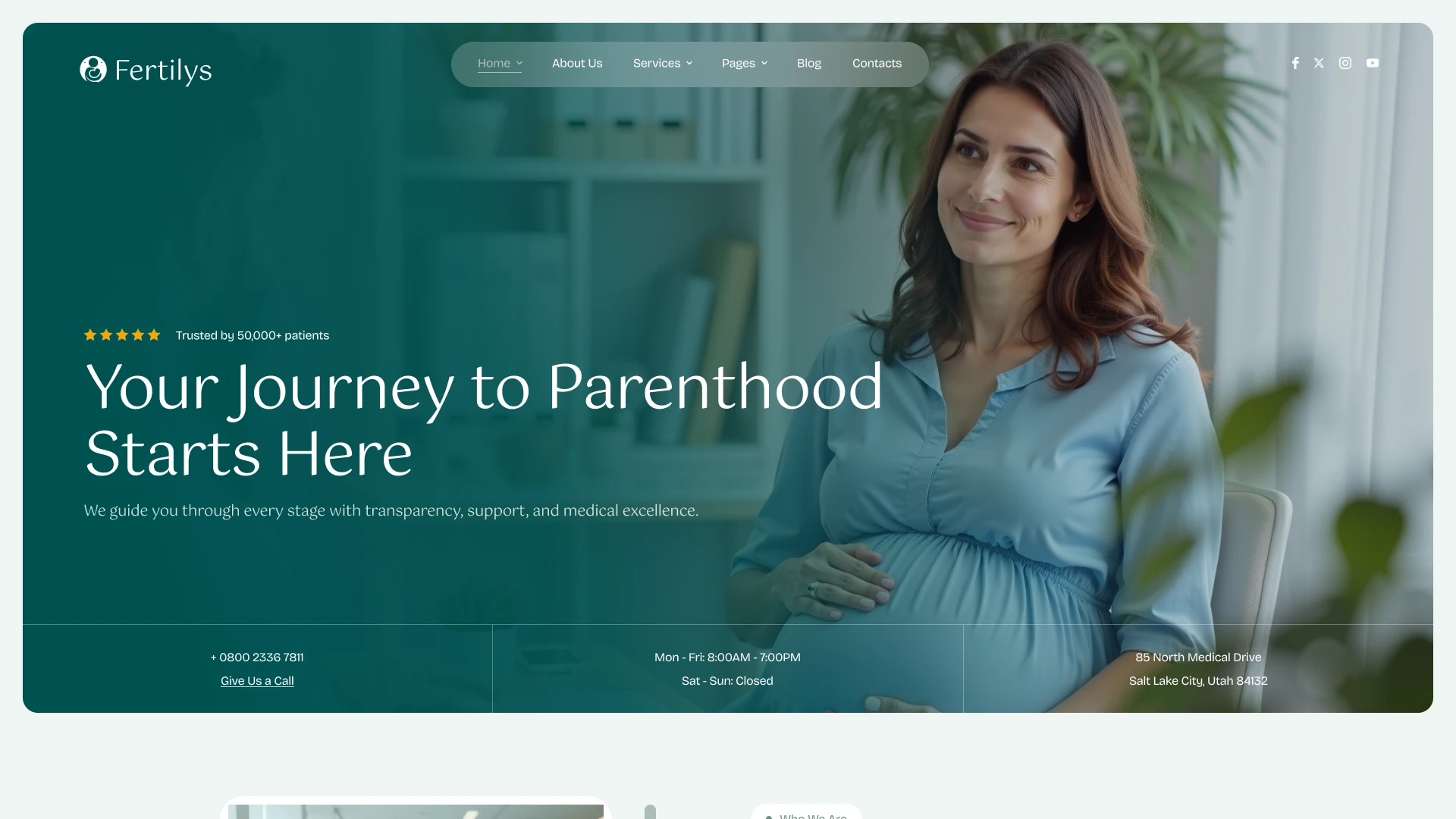Fertilys - IVF & Fertility Clinic Figma Template (Screenshot 1 of 1)