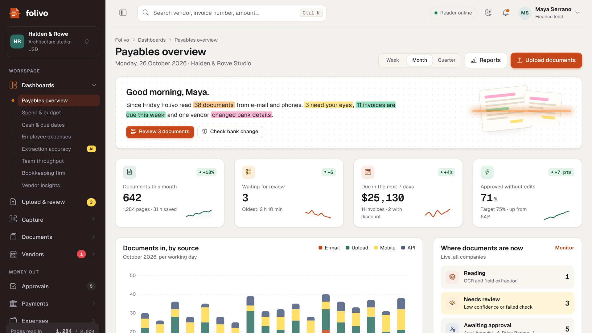 Folivo - AI Invoice & Receipt OCR Admin Dashboard Template HTML, React, Vue (Screenshot 12 of 20)