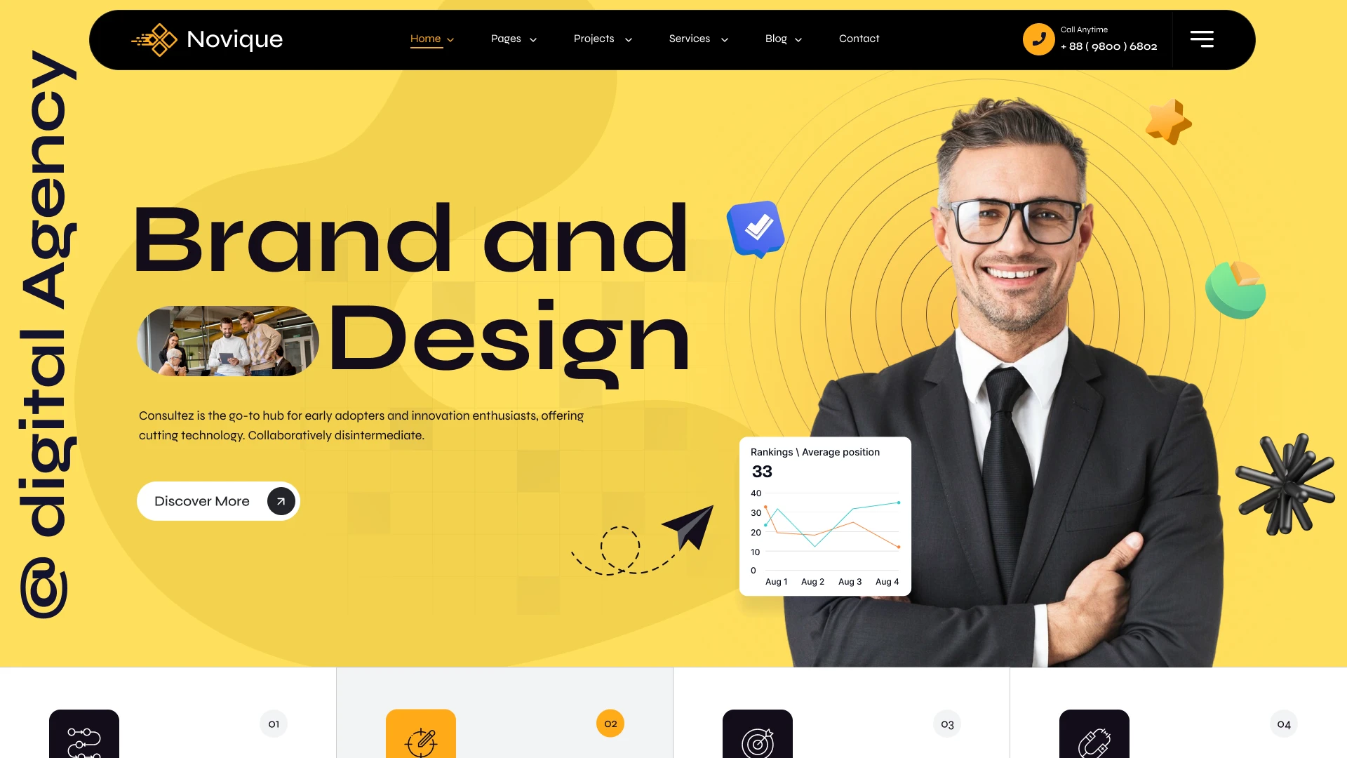 Novique - Digital Agency & Marketing Figma Template (Screenshot 1 of 1)