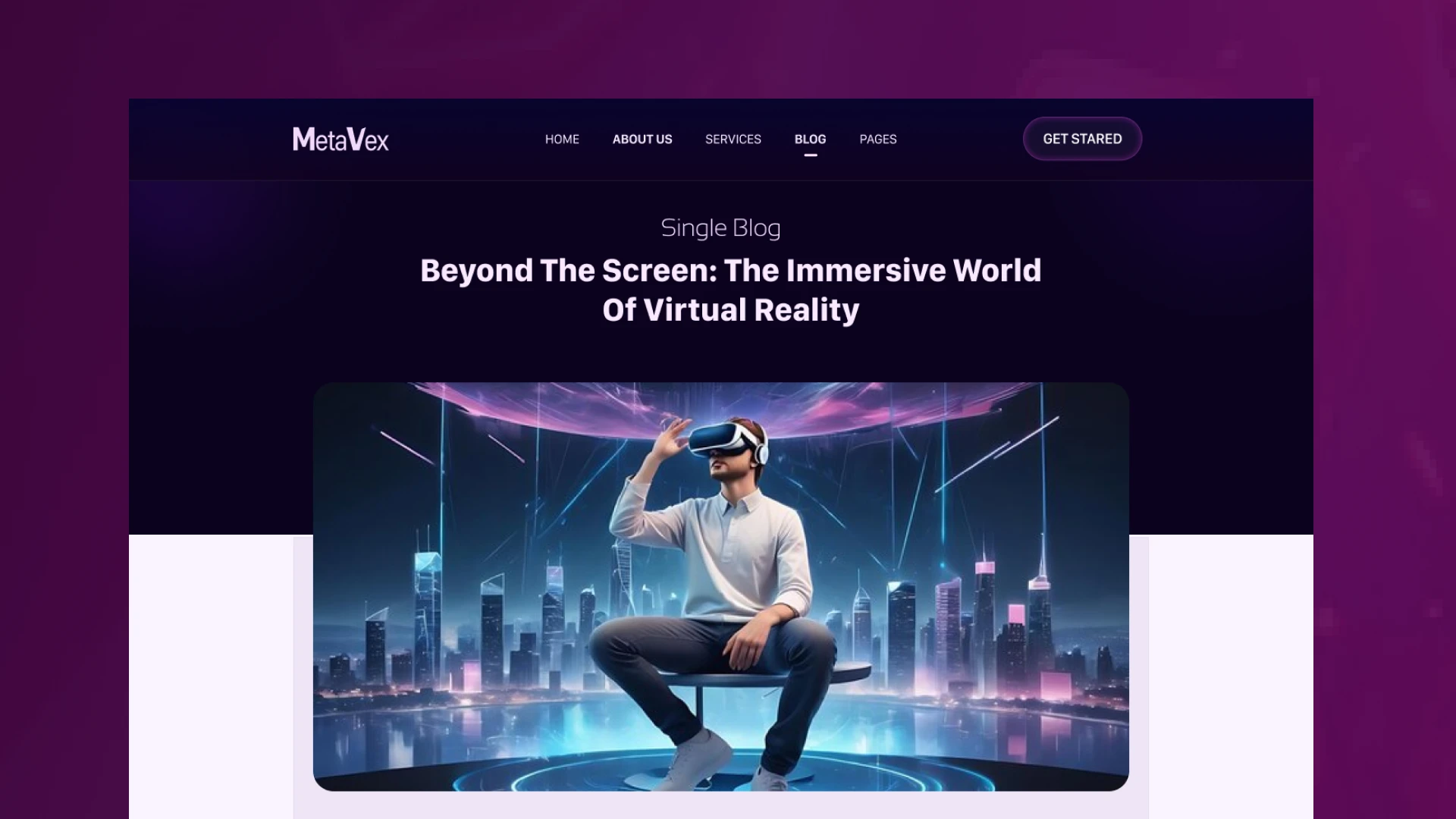 Metavex - Virtual Reality Website Figma Template