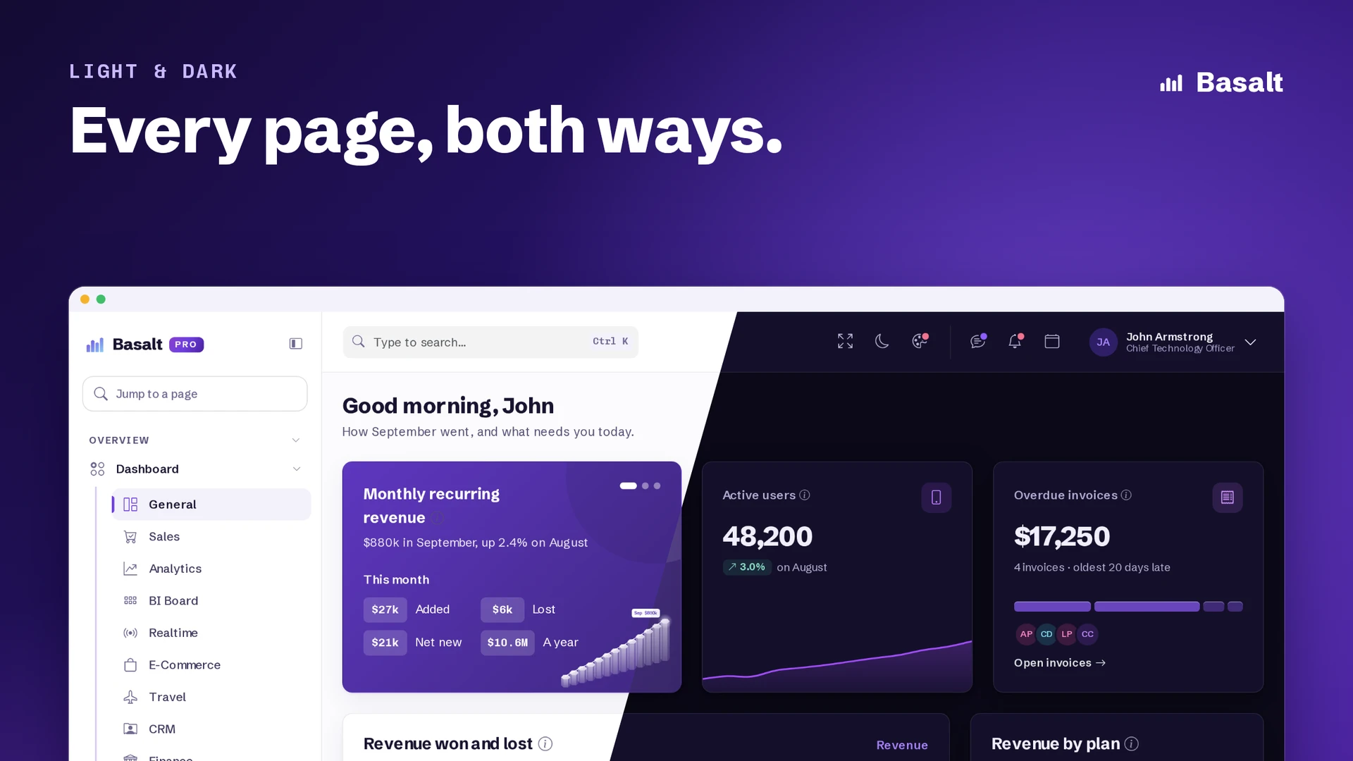 Basalt - Multipurpose AI, CRM, HRM, eCommerce & ERP Bootstrap Admin Template (Screenshot 1 of 11)