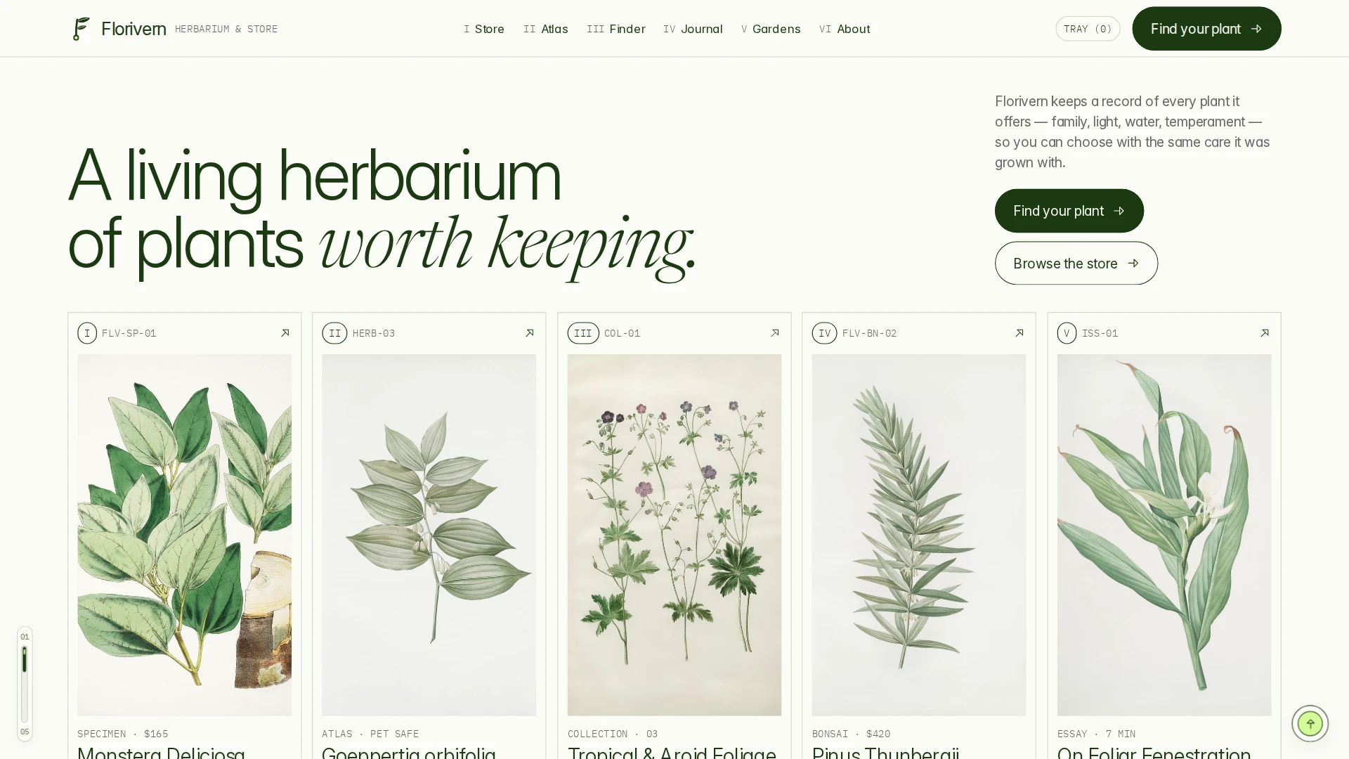 Florivern - Botanical Storefront, Plant Shop & Herbarium Framer Template (Screenshot 1 of 20)