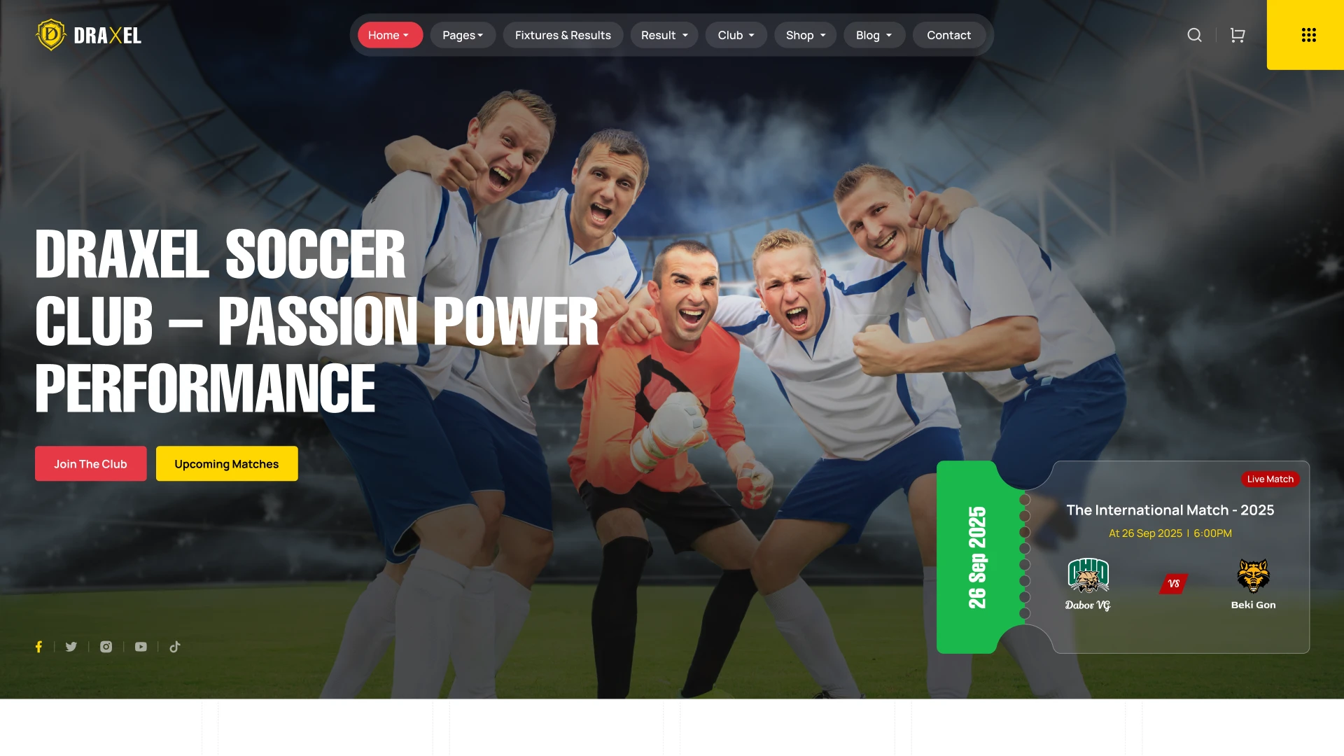 Draxel - Sports Club Figma Website Template