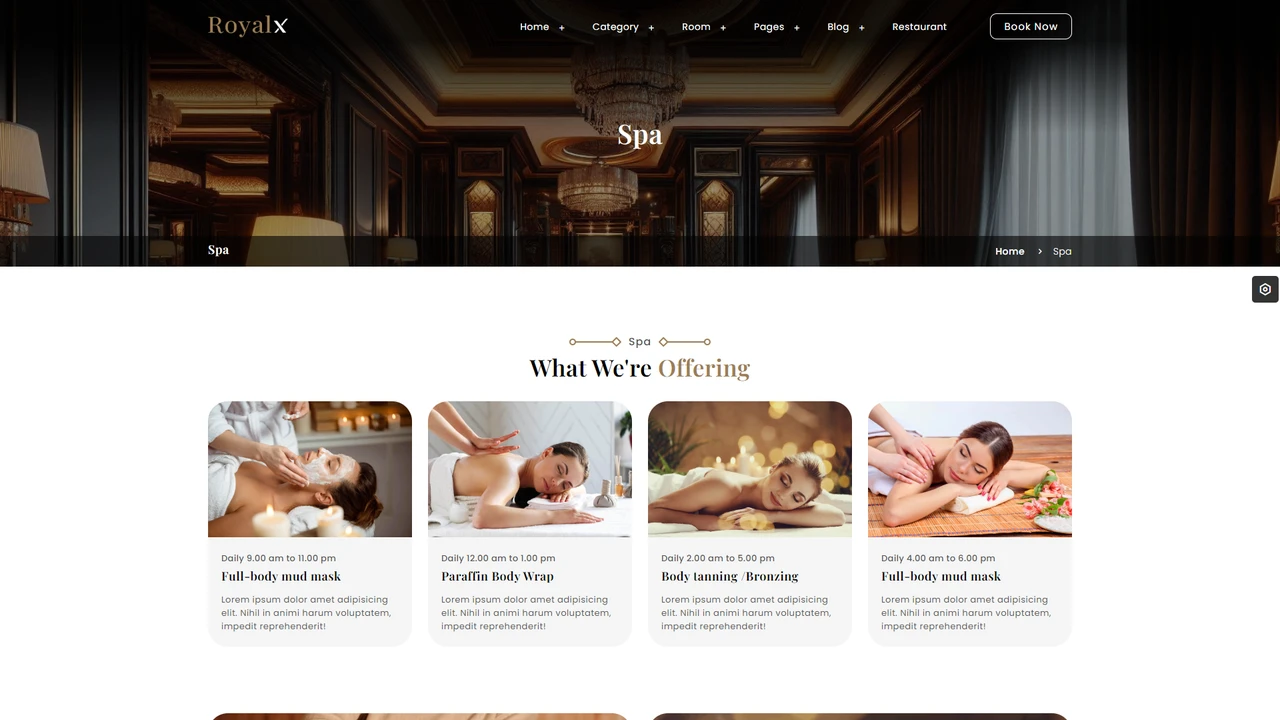 The Royalx - Hotel & Restaurant Tailwind CSS HTML Template