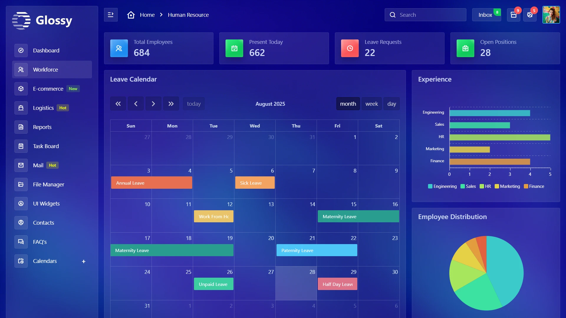 Glossy - Bootstrap 5 Admin Dashboard Template