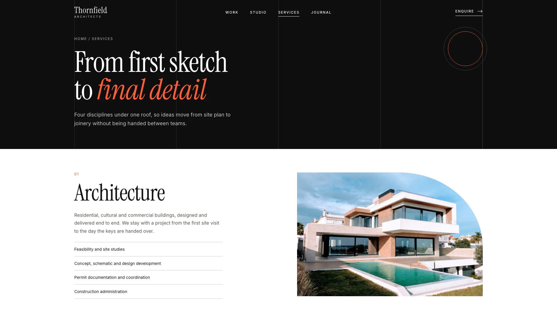 Thornfield - Refined & Modern Architecture Studio Website Template