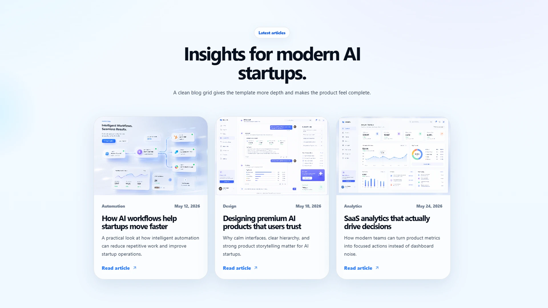 StartupAI - AI SaaS React Website Template