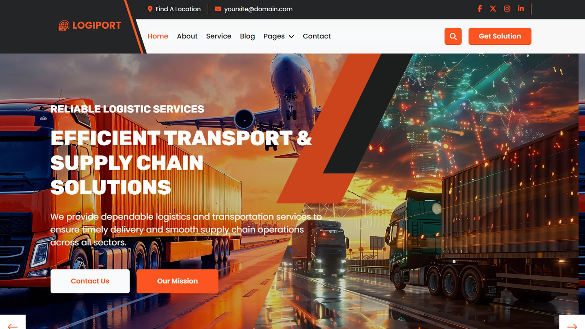 Logiport - Logistic & Transport Service HTML Template