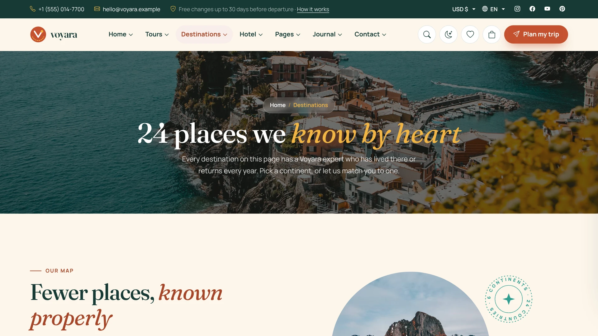 Voyara - Travel Agency & Boutique Hotel HTML Template