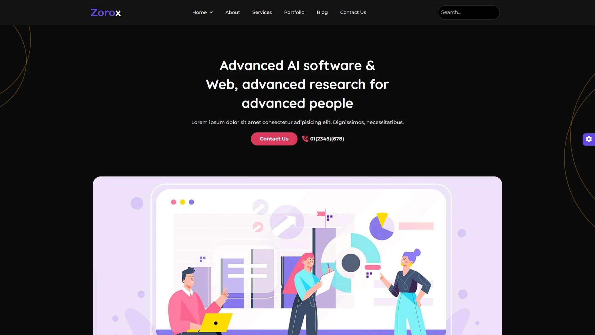 Zorox - AI Web, App Digital Agency Bootstrap + Tailwind + React, NextJS Template