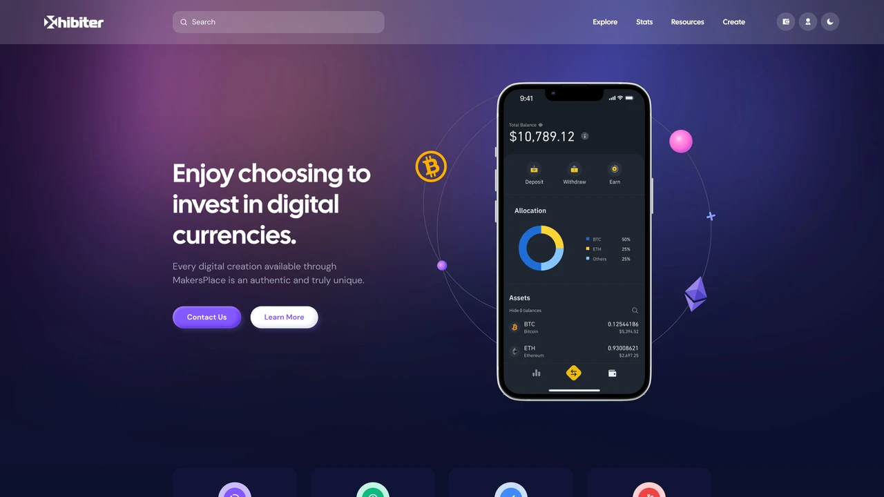 Xhibiter - Web3 Crypto NFT Marketplace Figma Template