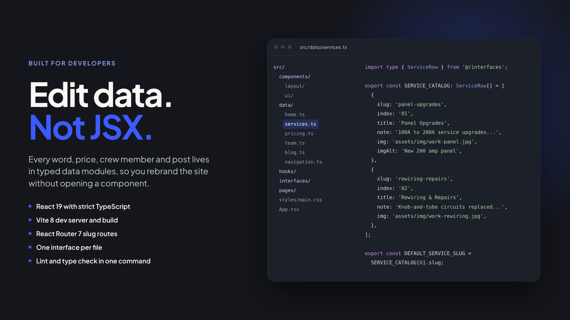 Voltiq - Electrician & Electrical Services React Template (Screenshot 3 of 10)