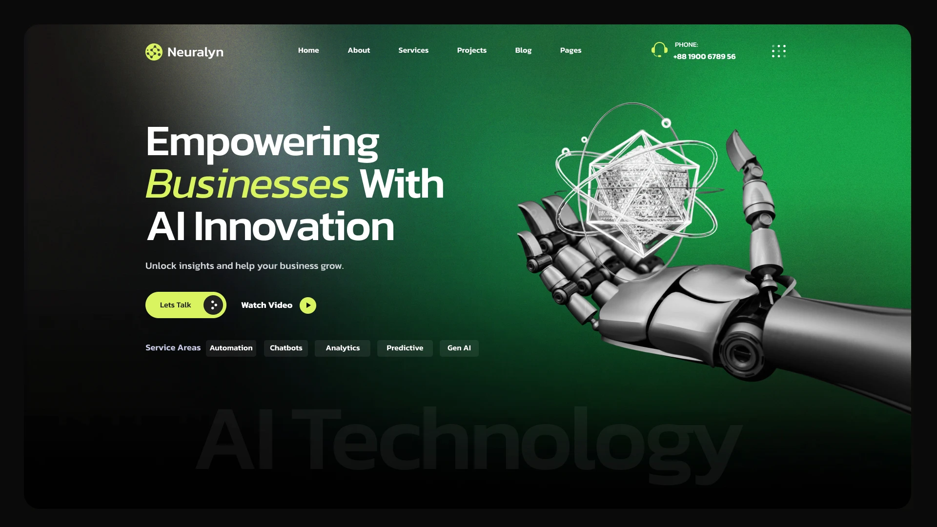 Neuralyn - AI Agency & Automation Figma Template (Screenshot 1 of 1)